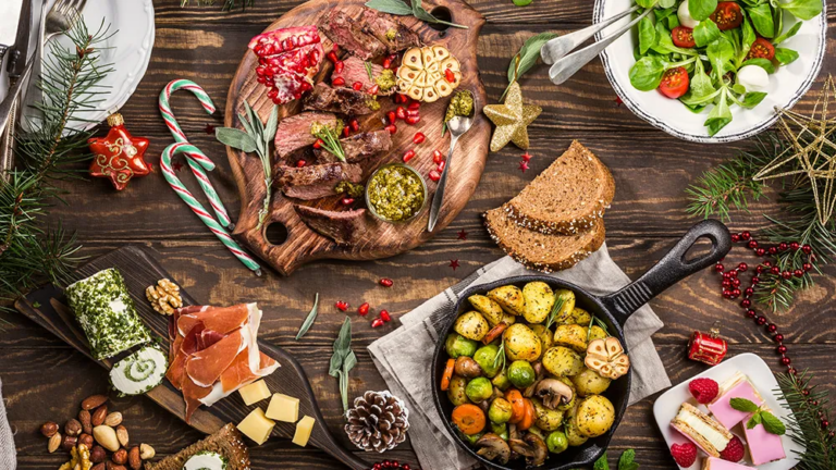 farm-to-table christmas guide, christmas dinner table