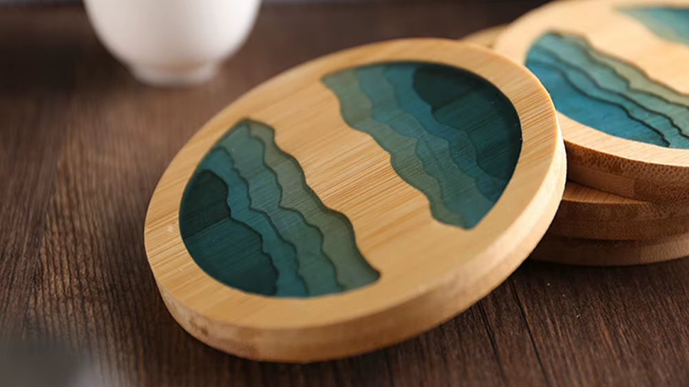 sustainable bamboo coasters, Biodegradable stocking fillers, Sustainable gift ideas